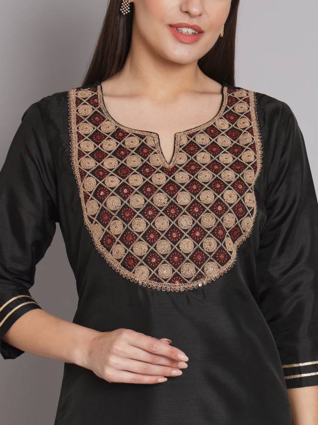 Women Silk Blend Kurta Pant Set