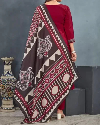 Ajrakh printed kurta Pant Dupatta Suit Printed Kurta-KYAMSTORE