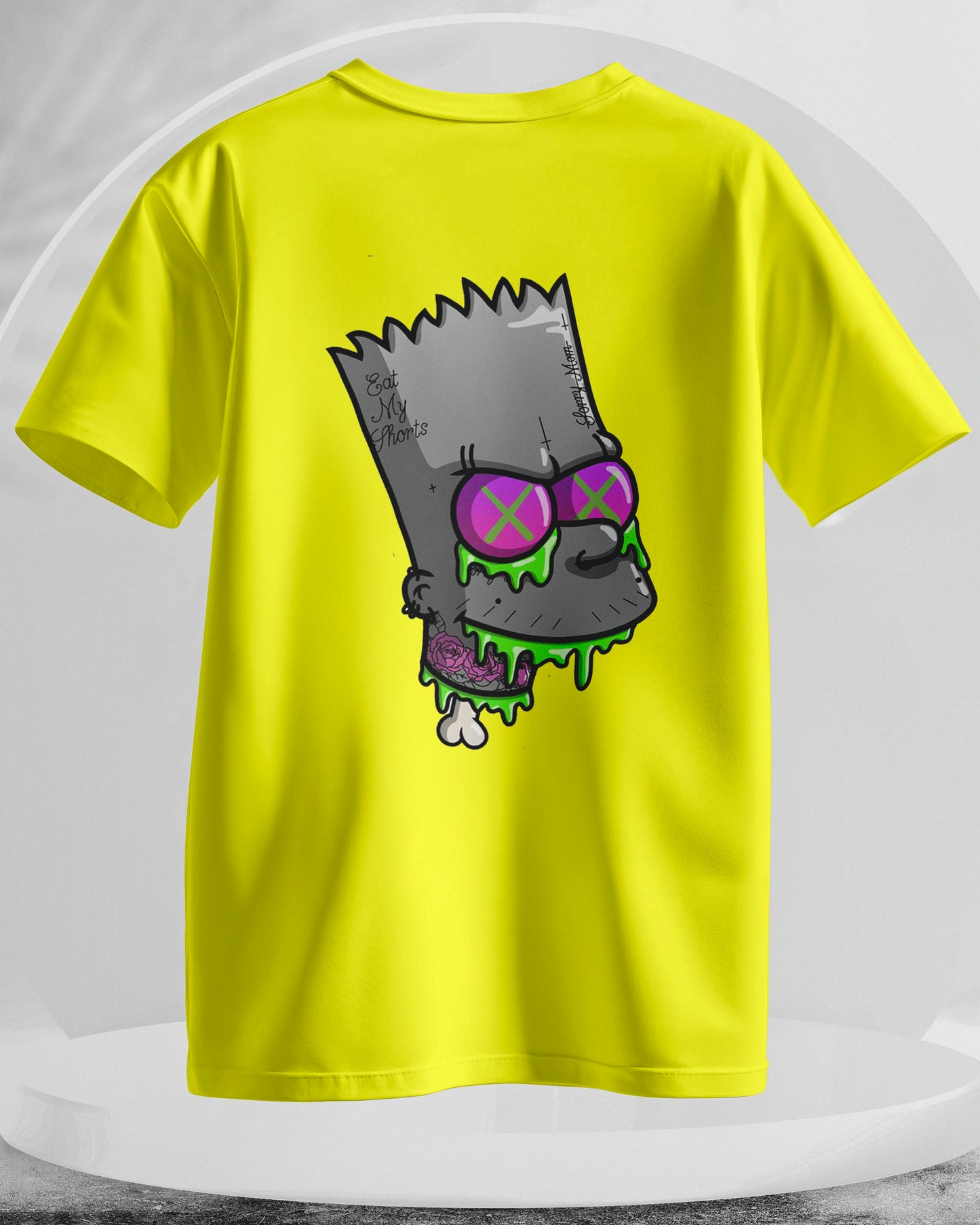 Zombie Bart - The Simpsons - Men Stylish Back Printed T-Shirts – (Regular)