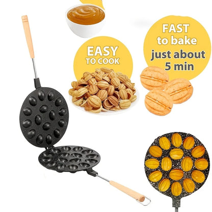 16-Cavity Non-Stick Baking Pan with Wooden Handles | Delivery: 7 to 10 business days | Limited stocks available