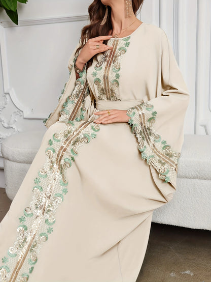 Elegant Women's Purple Arabic Dress with Golden Embroidery | Delivery: 7 to 10 business days | Limited stocks available | Hurry before Sold Out