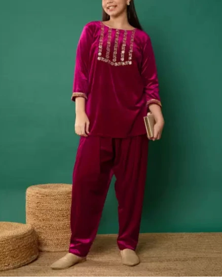 Girls Festive & Party Kurta and Pyjama Set-KYAMSTORE