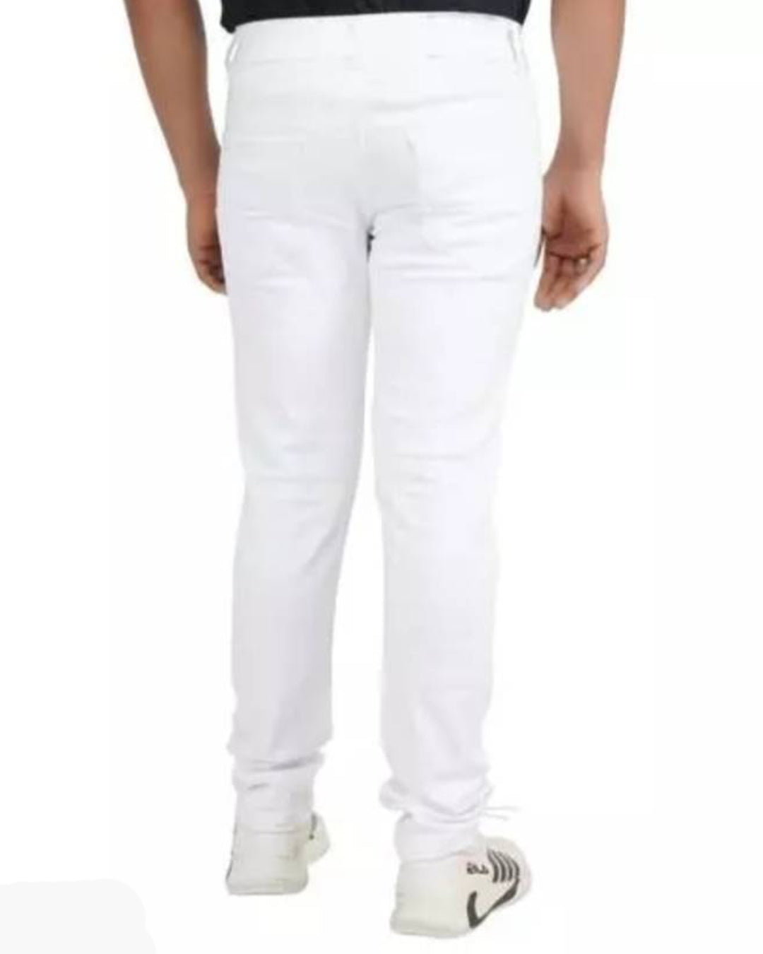 Men Regular Mid Rise White Jeans-KYAMSTORE