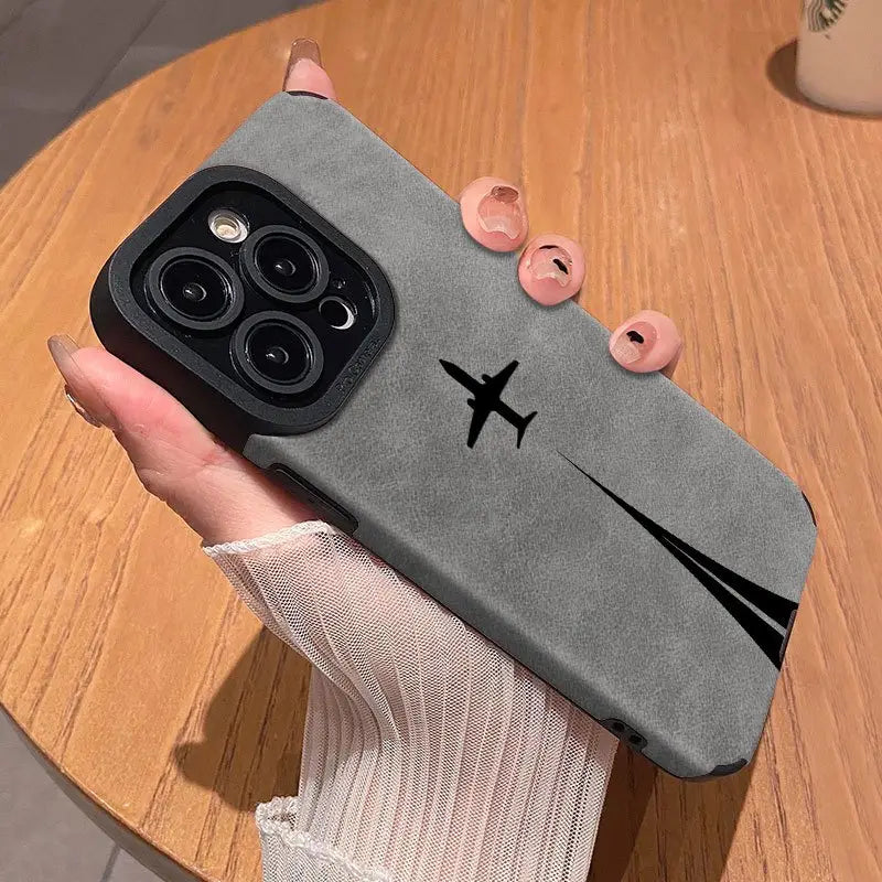 Black Airplane Design Anti-Fall TPU Case for iPhone 7–16 Series | Delivery: 2 to 6 business days | Limited stocks available | Hurry before Sold Out