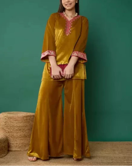 Girls Festive & Party Kurta and Pyjama Set-KYAMSTORE