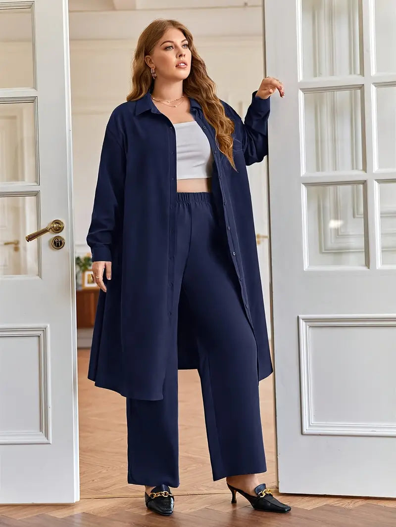 Plus Size Women's Casual Top and Pants Set | Delivery: 7 to 10 business days | Limited stocks available