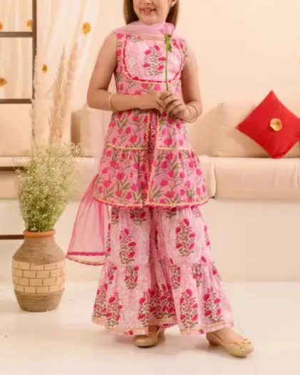 Girls Festive & Party Kurta, Pyjama & Dupatta Set-KYAMSTORE
