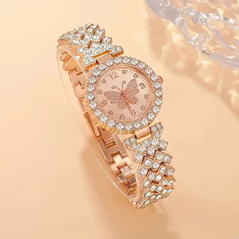 Elegant Butterfly Quartz Watch & Ladies Jewelry Set | Delivery: 2 to 6 business days | Limited stocks available | Hurry before Sold Out