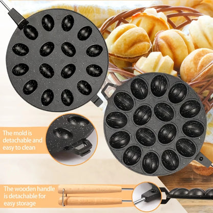 16-Cavity Non-Stick Baking Pan with Wooden Handles | Delivery: 7 to 10 business days | Limited stocks available