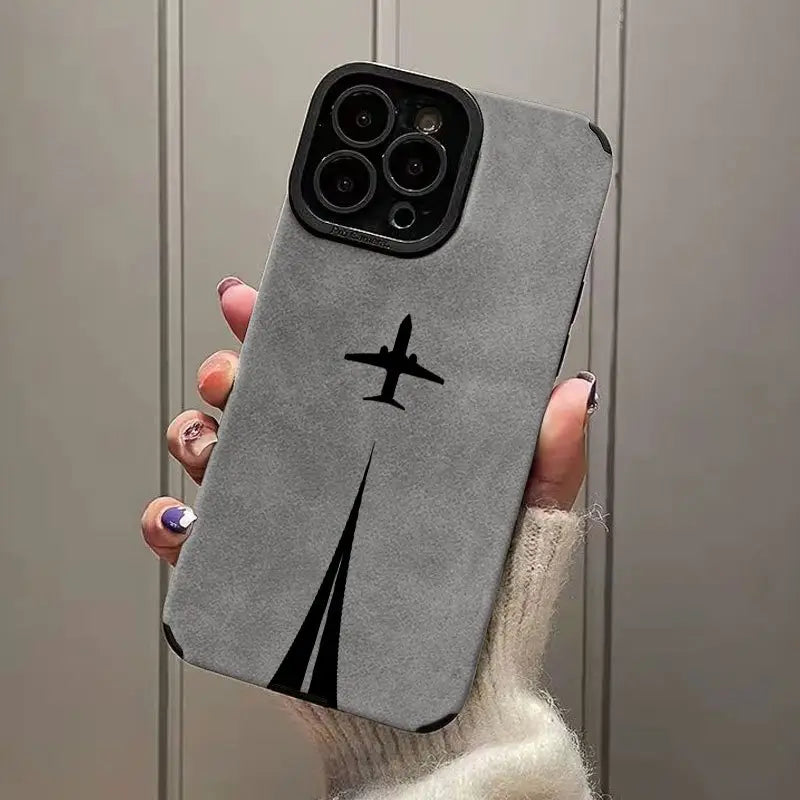 Black Airplane Design Anti-Fall TPU Case for iPhone 7–16 Series | Delivery: 2 to 6 business days | Limited stocks available | Hurry before Sold Out