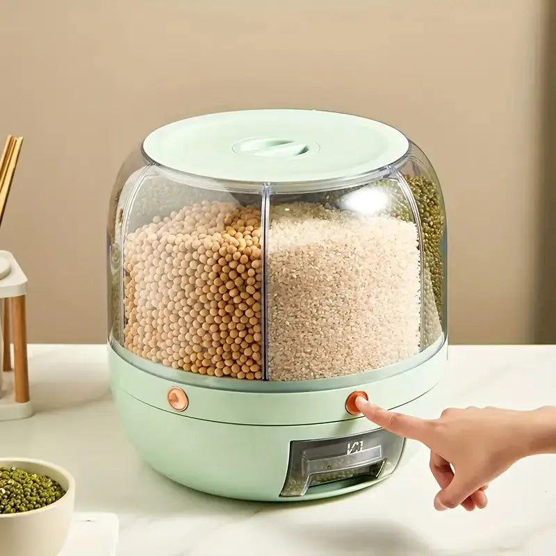 6-Compartment Rotating Rice Bucket with Transparent Lid | Delivery: 7 to 10 business days | Limited stocks available | Hurry before Sold Out