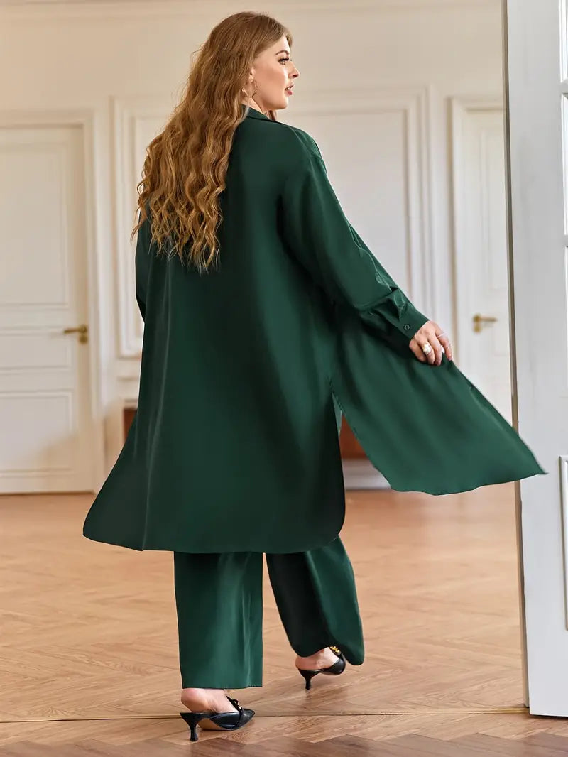 Plus Size Women's Casual Top and Pants Set | Delivery: 7 to 10 business days | Limited stocks available