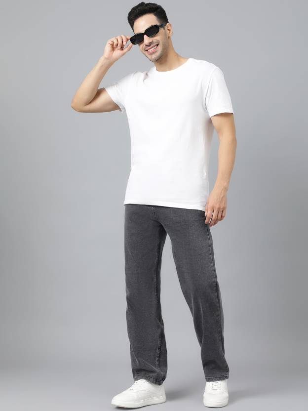 Men Regular Low Rise Black Jeans-KYAMSTORE