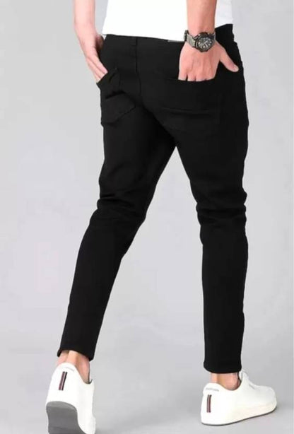 Men Regular Mid Rise Black Jeans-KYAMSTORE