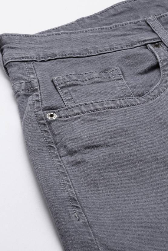 Men Regular Mid Rise Grey Jeans-KYAMSTORE