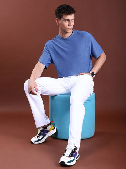 Men Regular Mid Rise White Jeans-KYAMSTORE