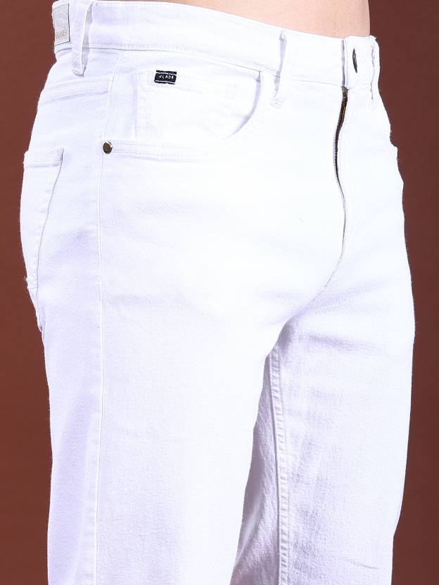 Men Regular Mid Rise White Jeans-KYAMSTORE