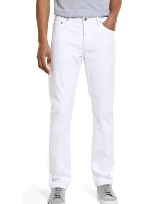 Men Regular Mid Rise White Jeans-KYAMSTORE