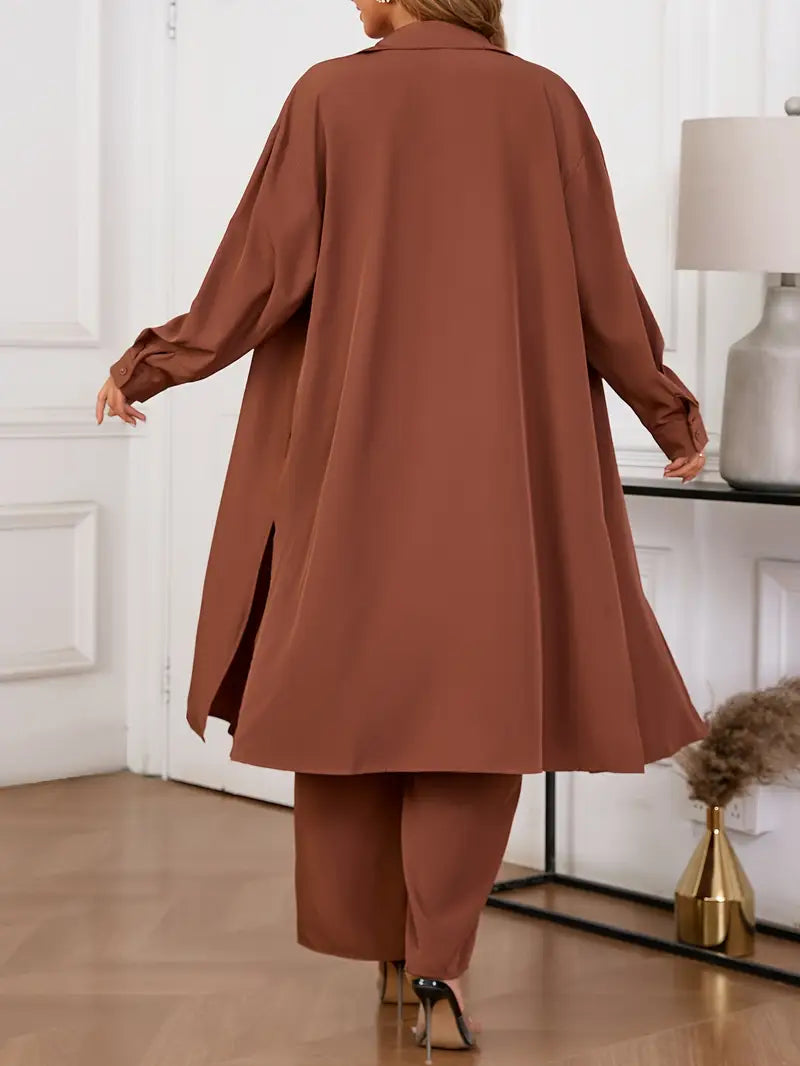 Plus Size Women's Casual Top and Pants Set | Delivery: 7 to 10 business days | Limited stocks available