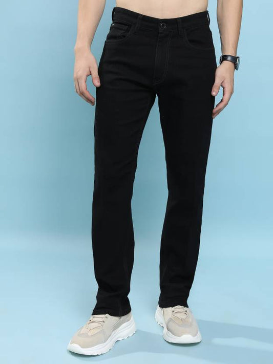 Men Regular Mid Rise Black Jeans-KYAMSTORE