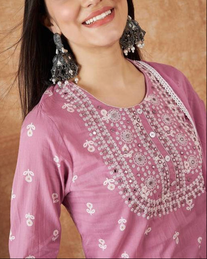 Women Viscose Rayon Kurta Pant Dupatta Set-KYAMSTORE