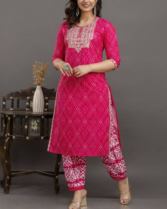 Women Pure Cotton Kurta Pant Dupatta Set-KYAMSTORE