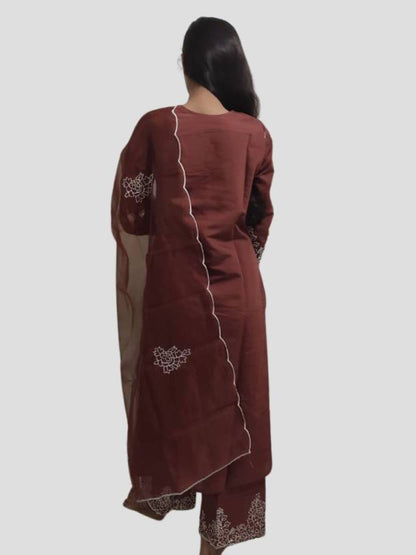 Women Chanderi Kurta Pant Dupatta Set | Delivery: 7 to 12 business days | Limited stocks available | Hurry before Sold Out