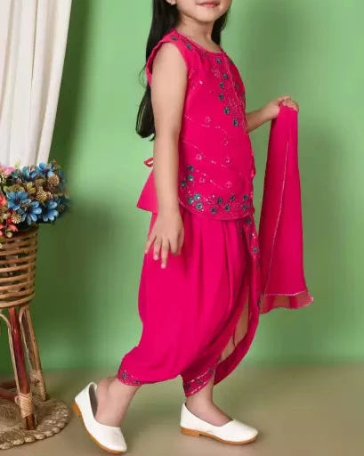 Girls Festive & Party Kurta and Dhoti Pant Set-KYAMSTORE