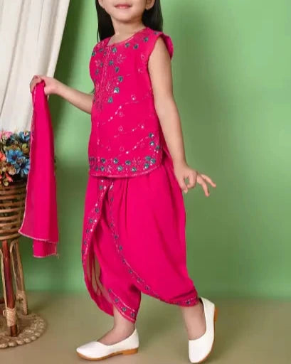 Girls Festive & Party Kurta and Dhoti Pant Set-KYAMSTORE