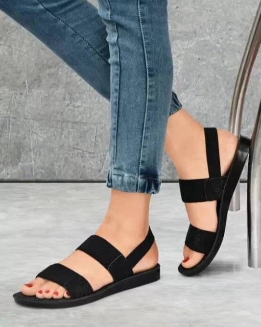 Women Flats Sandal | Black-KYAMSTORE