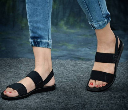 Women Flats Sandal | Black-KYAMSTORE