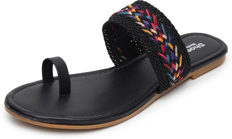 Women Flats Sandal Black-KYAMSTORE