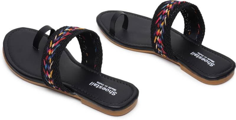 Women Flats Sandal Black-KYAMSTORE
