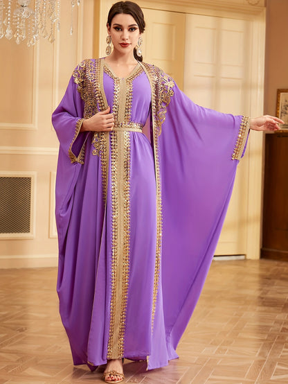 Middle Eastern Muslim Lace Weft Vest Dress | Delivery: 7 to 10 business days | Limited stocks available | Hurry before Sold Out