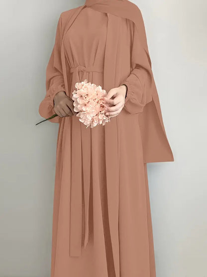 Women'S Middle East Muslim Turkey Dubai Solid Color Casual Dress | Delivery: 7 to 10 business days | Limited stocks available | Hurry before Sold Out