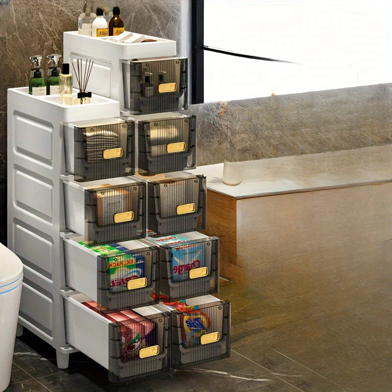 Vintage Style Slim Multi-Layer Storage Cabinet with Drawers | Delivery: 7 to 10 business days | Limited stocks available