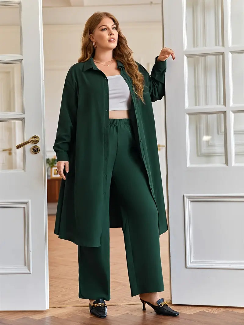 Plus Size Women's Casual Top and Pants Set | Delivery: 7 to 10 business days | Limited stocks available