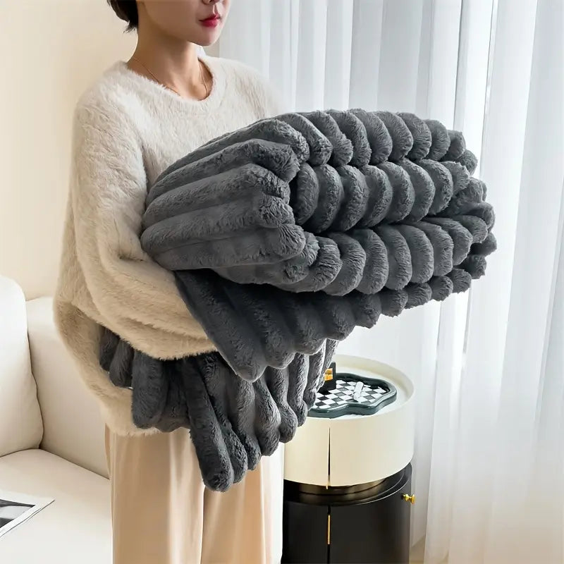 Faux Rabbit Fur Throw Blanket | Delivery: 2 to 6 business days | Limited stocks available | Hurry before Sold Out