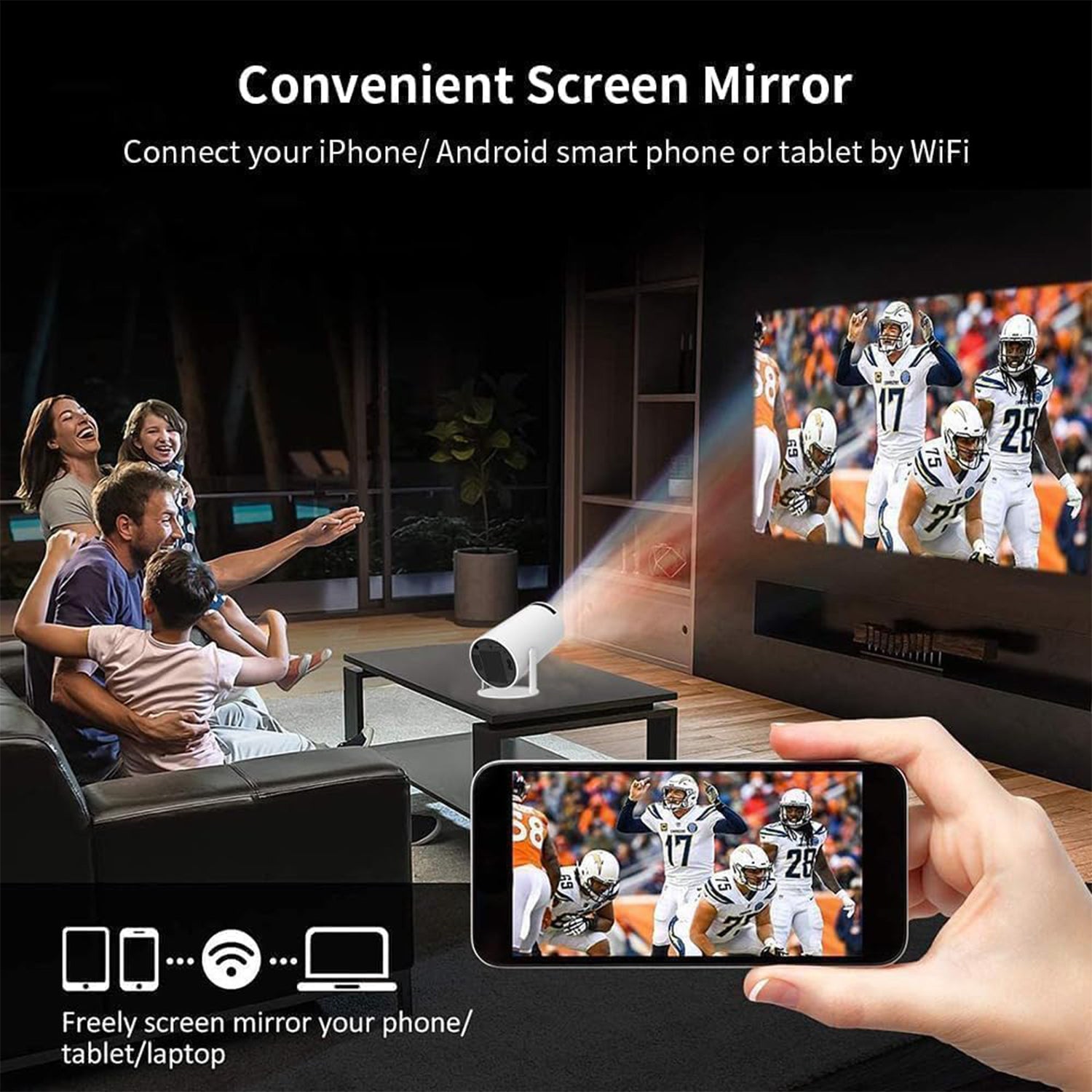 4K Mini Projector - Portable Smart Home Theater-KYAMSTORE