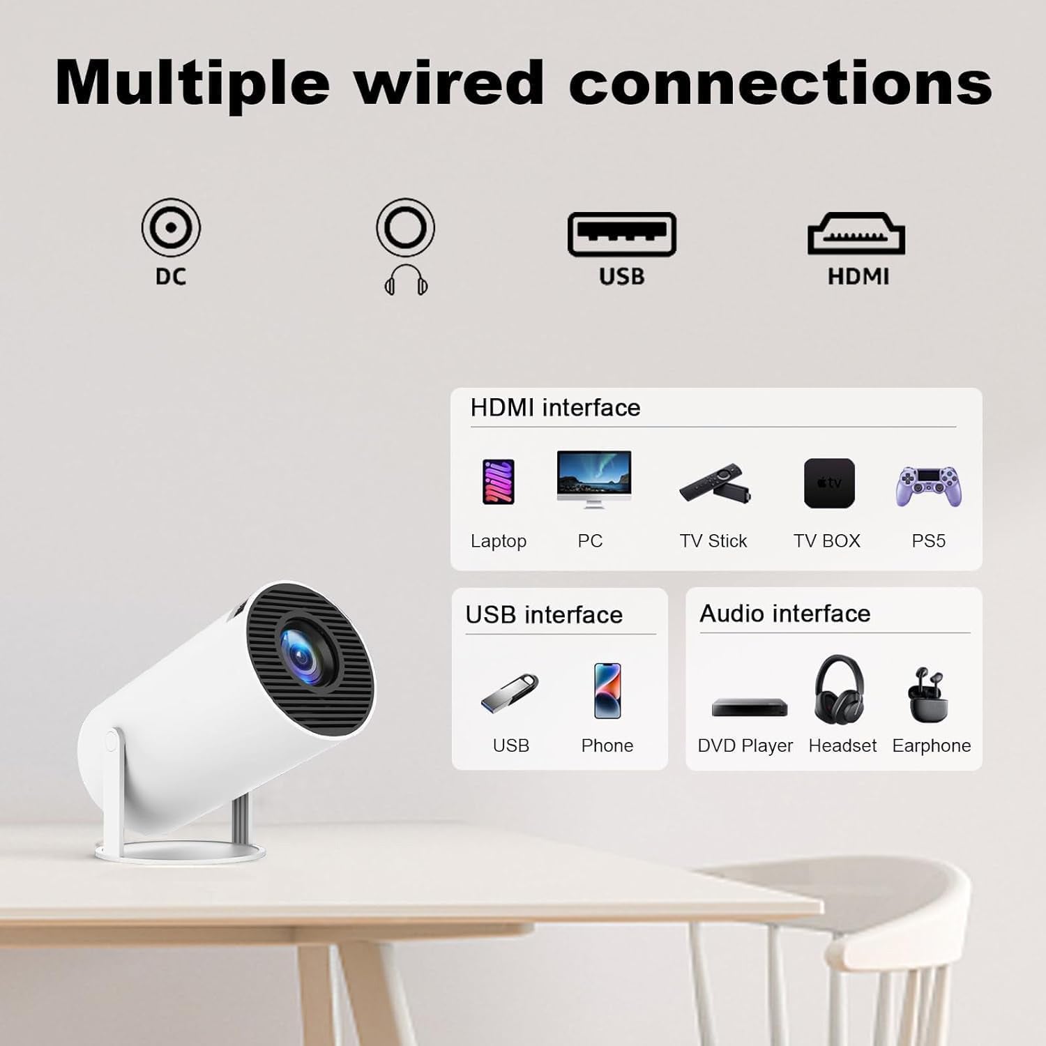 4K Mini Projector - Portable Smart Home Theater-KYAMSTORE