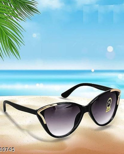 Women Black Plastic Cateye, UV Protected Sunglasses