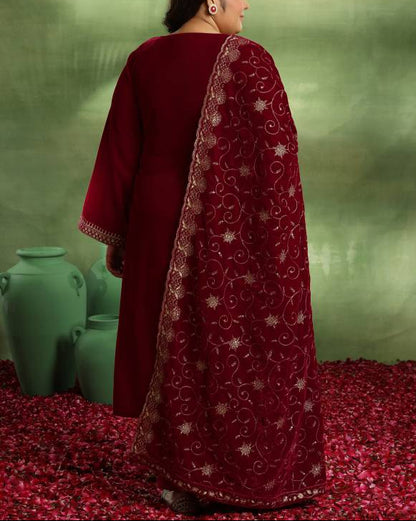 Women Silk Blend Kurta Palazzo Dupatta Set-KYAMSTORE