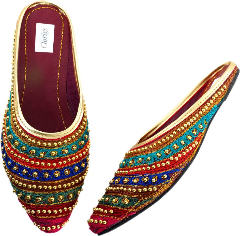 Clorigs Ethnic Comfortable | Punjabi Handmade Mule Ethnic Mule For Women-KYAMSTORE