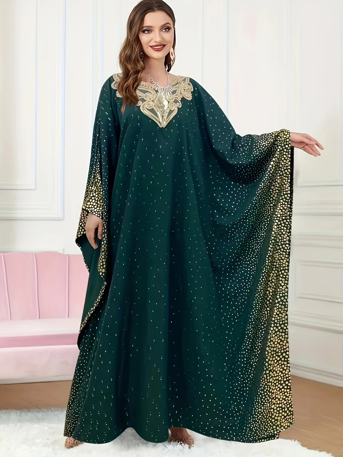 Middle East Fashion Elegant Hot Stamping Print | Delivery: 7 to 10 business days | Limited stocks available | Hurry before Sold Out