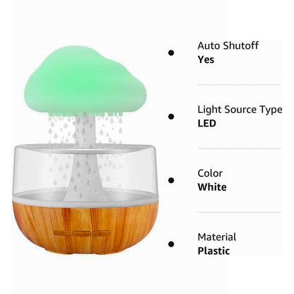 مرطب سحابة المطر، ضوء ليلي على شكل سحابة مطر، مرطب موزع مع 7 ألوان من مصابيح LED 