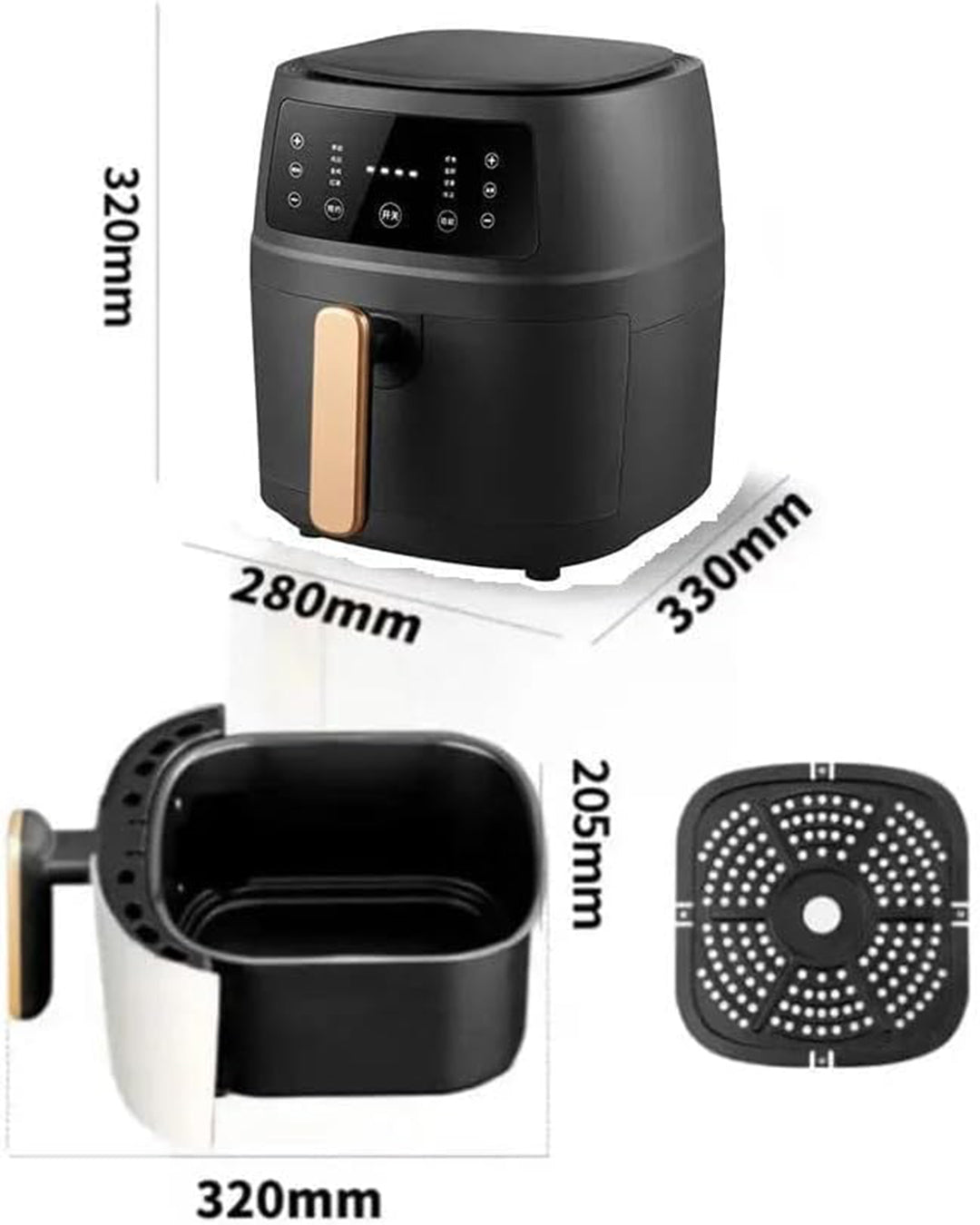 Silver Crest 10 Liter Air Fryer Performance Range 2400 Watt Rapid Air Convection Heating-KYAMSTORE