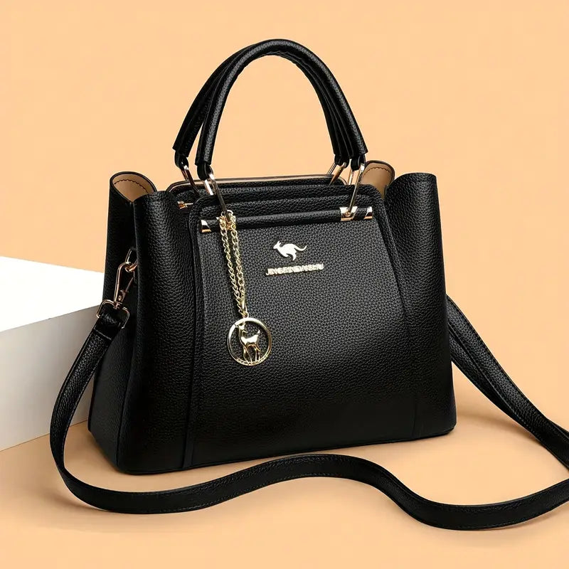 Women's Stylish Black Handbag with Golden-Tone | Delivery: 7 to 10 business days | Limited stocks available | Hurry before Sold Out