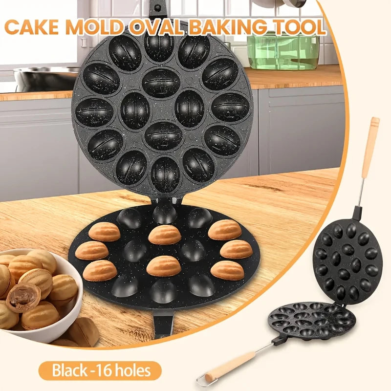 16-Cavity Non-Stick Baking Pan with Wooden Handles | Delivery: 7 to 10 business days | Limited stocks available