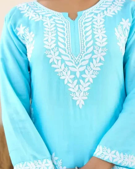 Women Cotton Rayon Kurti Palazzo Set (Colors Variants)-KYAMSTORE