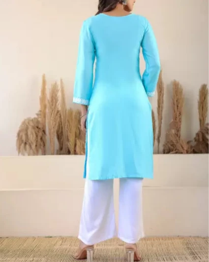 Women Cotton Rayon Kurti Palazzo Set (Colors Variants)-KYAMSTORE